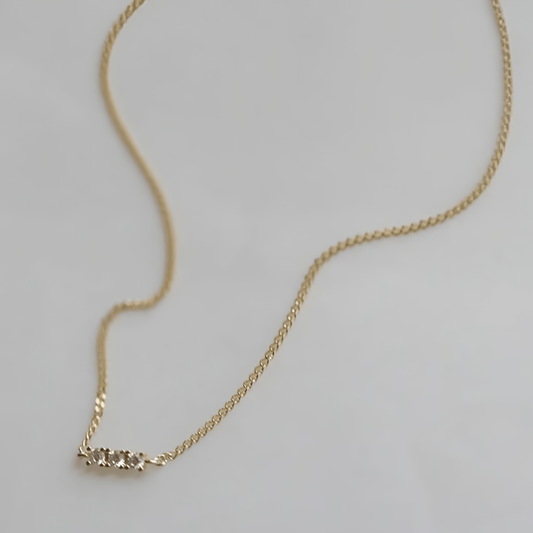 Dainty Gold Plated Bracelet with Three Zircon Stones - NAFALUXE