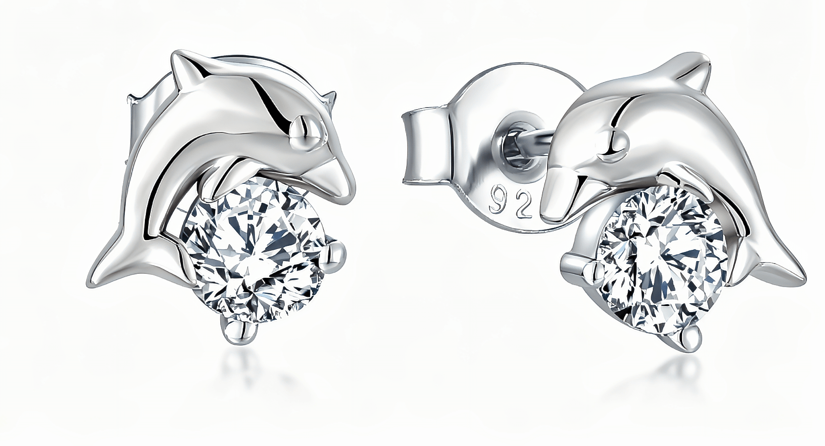 Dolphin CZ Stud Earrings - NAFALUXE