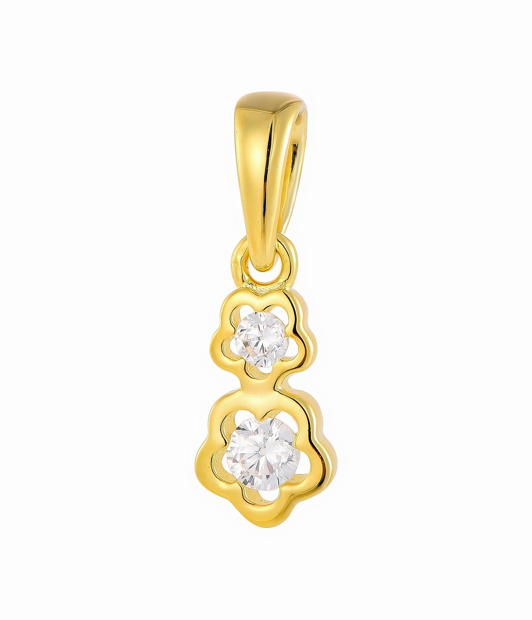 Double Blossom CZ Pendant Necklace - NAFALUXE