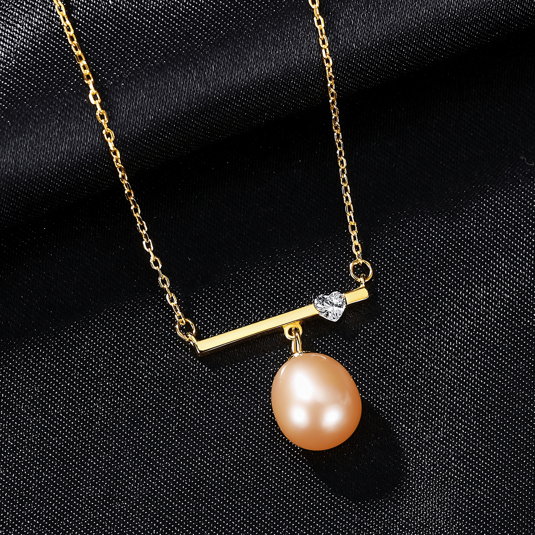 Elegant Freshwater Pearl Bar Pendant Necklace in 925 Sterling Silver - NAFALUXE