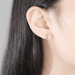 Boucles d'oreilles élégantes en argent sterling 925 avec pierres CZ taille émeraude rose - NAFALUXE