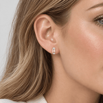 Elegant Pink Emerald-Cut CZ Stud Earrings in 925 Sterling Silver - NAFALUXE