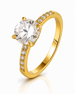 Bague solitaire élégante en zircone cubique - NAFALUXE