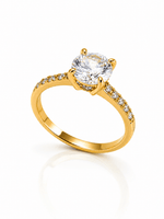 Bague solitaire élégante en zircone cubique - NAFALUXE