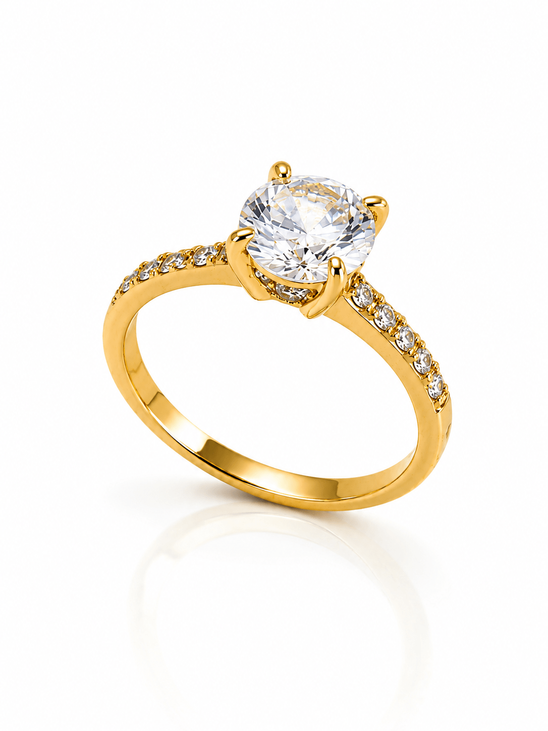 Bague solitaire élégante en zircone cubique - NAFALUXE