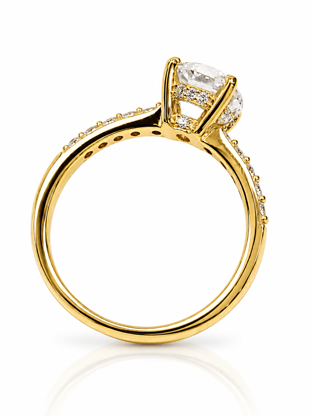 Bague solitaire élégante en zircone cubique - NAFALUXE