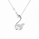 Elegant Swan Pendant Necklace – 925 Silver - NAFALUXE