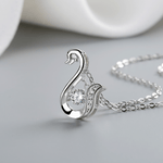 Elegant Swan Pendant Necklace – 925 Silver - NAFALUXE