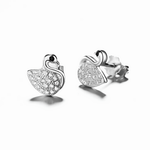 Elegant Swan Sparkle Studs - NAFALUXE