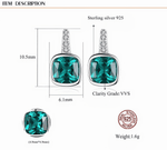 Elegant Teal Blue Cushion - Cut CZ Drop Earrings in 925 Sterling Silver - NAFALUXE