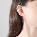 Orecchini a bottone con zirconi taglio smeraldo in argento sterling con griffe dorate - NAFALUXE
