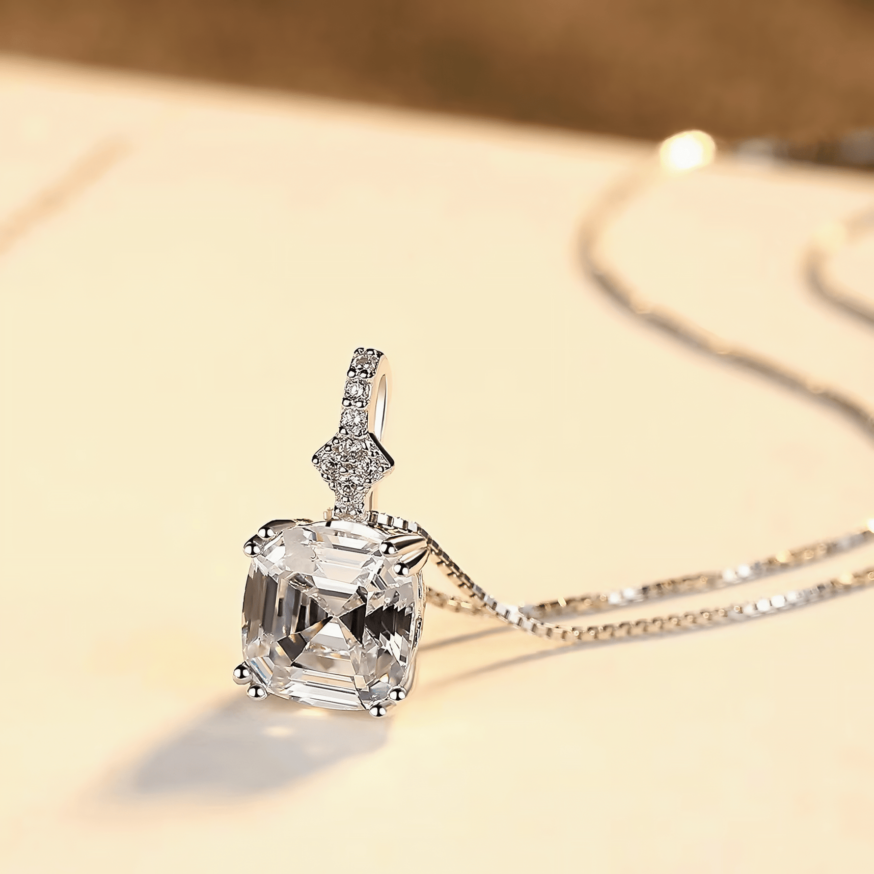 Emerald Cut CZ Pendant Necklace – 925 Sterling Silver - NAFALUXE