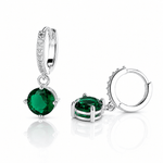 Emerald Drop Hoop Earrings – 925 Silver - NAFALUXE