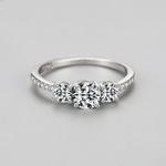 Eternal Bond Ring Sterling Silver with Three Zirconia Stones - NAFALUXE