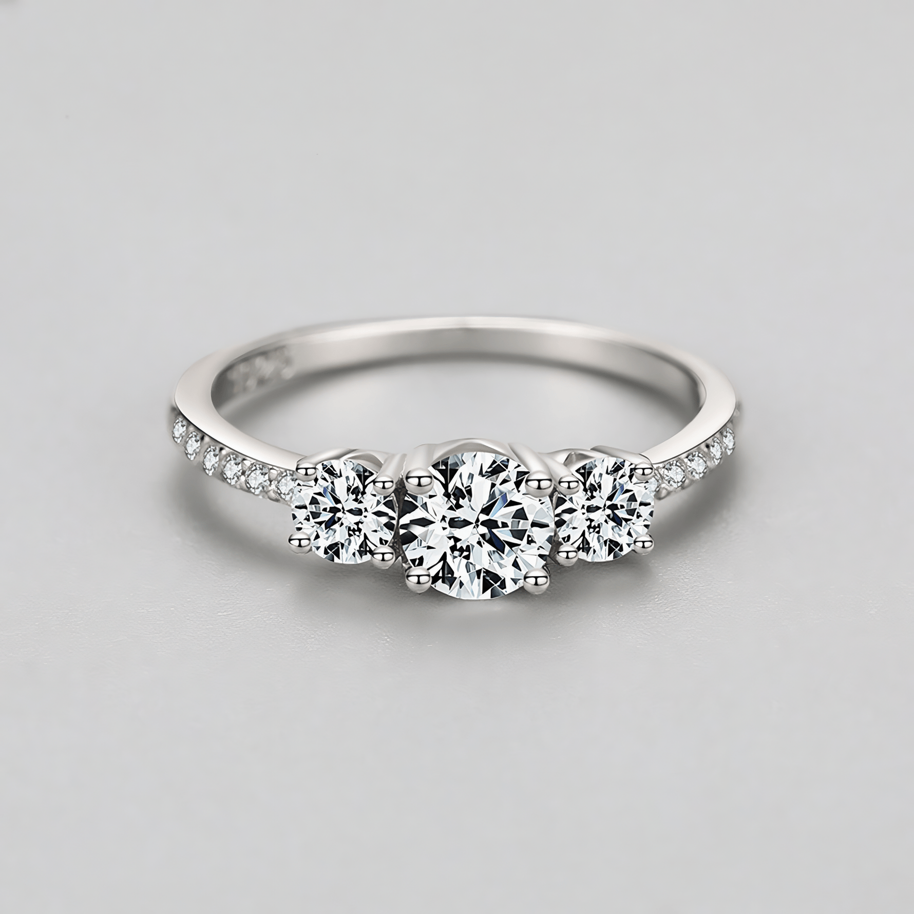 Eternal Bond Ring Sterling Silver with Three Zirconia Stones - NAFALUXE