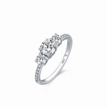 Eternal Bond Ring Sterling Silver with Three Zirconia Stones - NAFALUXE