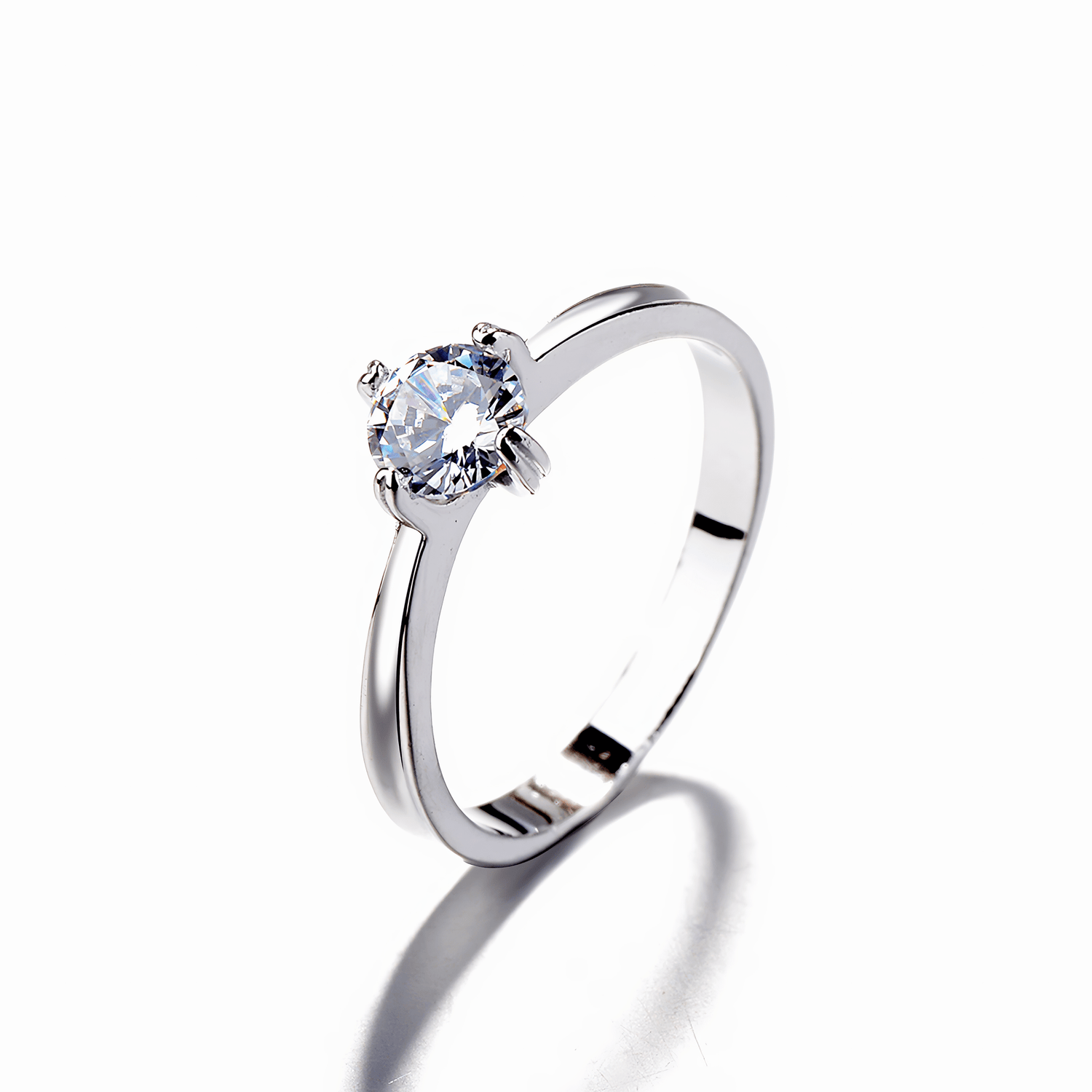 Eternal Sparkle Solitaire Ring in Sterling Silver - NAFALUXE