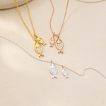 Fish CZ Pendant Necklace – 925 Sterling Silver - NAFALUXE