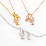 Fish CZ Pendant Necklace – 925 Sterling Silver - NAFALUXE