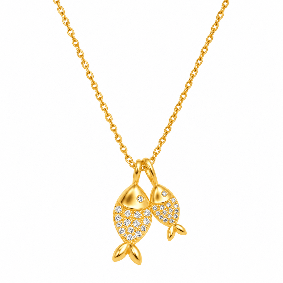 Fish CZ Pendant Necklace – 925 Sterling Silver - NAFALUXE
