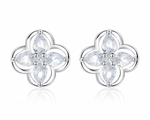 Floral Stud Earrings with Marquise-Cut AAA Cubic Zirconia - NAFALUXE