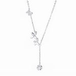 Flutter Drop – Sterling Silver Butterfly Necklace with Crystal - NAFALUXE