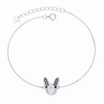 French Bulldog Bracelet with Black CZ Accents - NAFALUXE