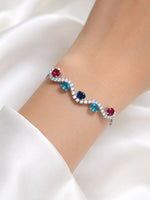 Bracelet ajustable en argent sterling 925 avec pierres précieuses - NAFALUXE