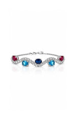 Bracelet ajustable en argent sterling 925 avec pierres précieuses - NAFALUXE