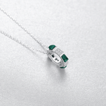 Gold Plated Malachite Style CZ Geometric Pendant Necklace - NAFALUXE