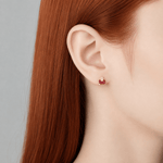 Gold-Plated Pink Emerald-Cut CZ Stud Earrings in Sterling Silver - NAFALUXE