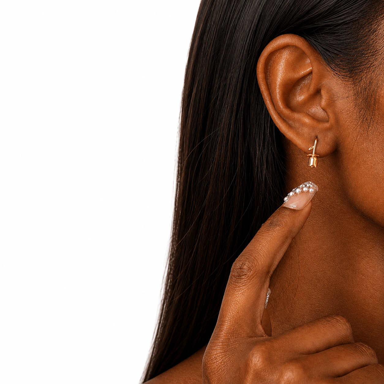 Golden Tulip Bloom Hoop Earrings - NAFALUXE