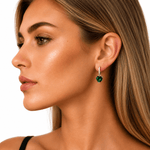 Green Heart Drop Earrings – 925 Silver - NAFALUXE