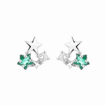 Green & Silver Star Studs - NAFALUXE