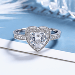 Heart of Elegance Sterling Silver Ring with Pavé Accents - NAFALUXE