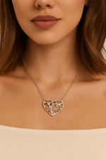 Heart of Nature Necklace – Sterling Silver with Green Zirconia - NAFALUXE