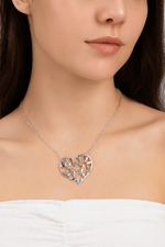 Heart of Nature Necklace – Sterling Silver with Green Zirconia - NAFALUXE