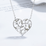 Heart of Nature Necklace – Sterling Silver with Green Zirconia - NAFALUXE
