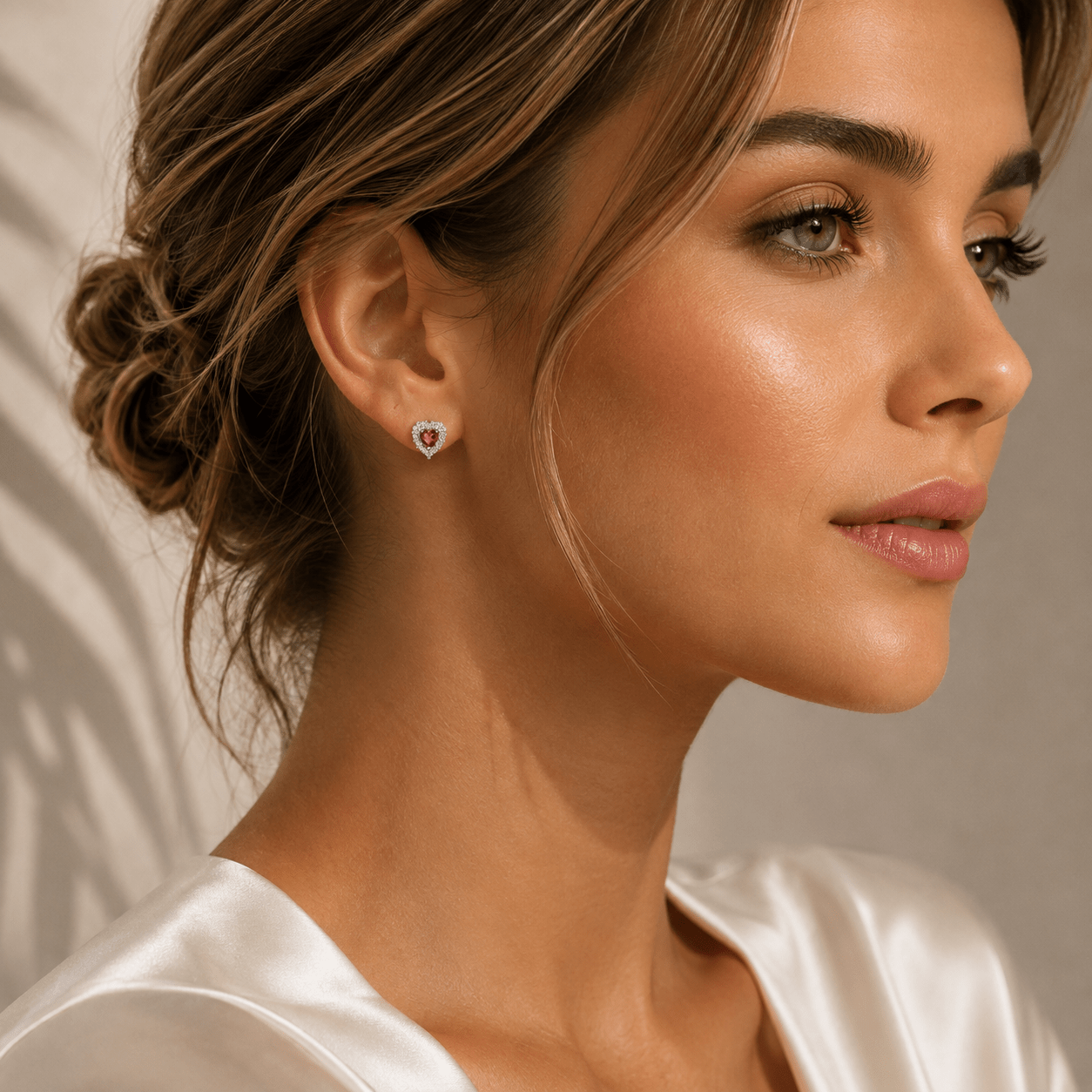 heart-shaped stud earrings-925 Sterling Silver - NAFALUXE