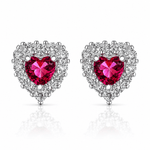 heart-shaped stud earrings-925 Sterling Silver - NAFALUXE