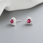 heart - shaped stud earrings - NAFALUXE
