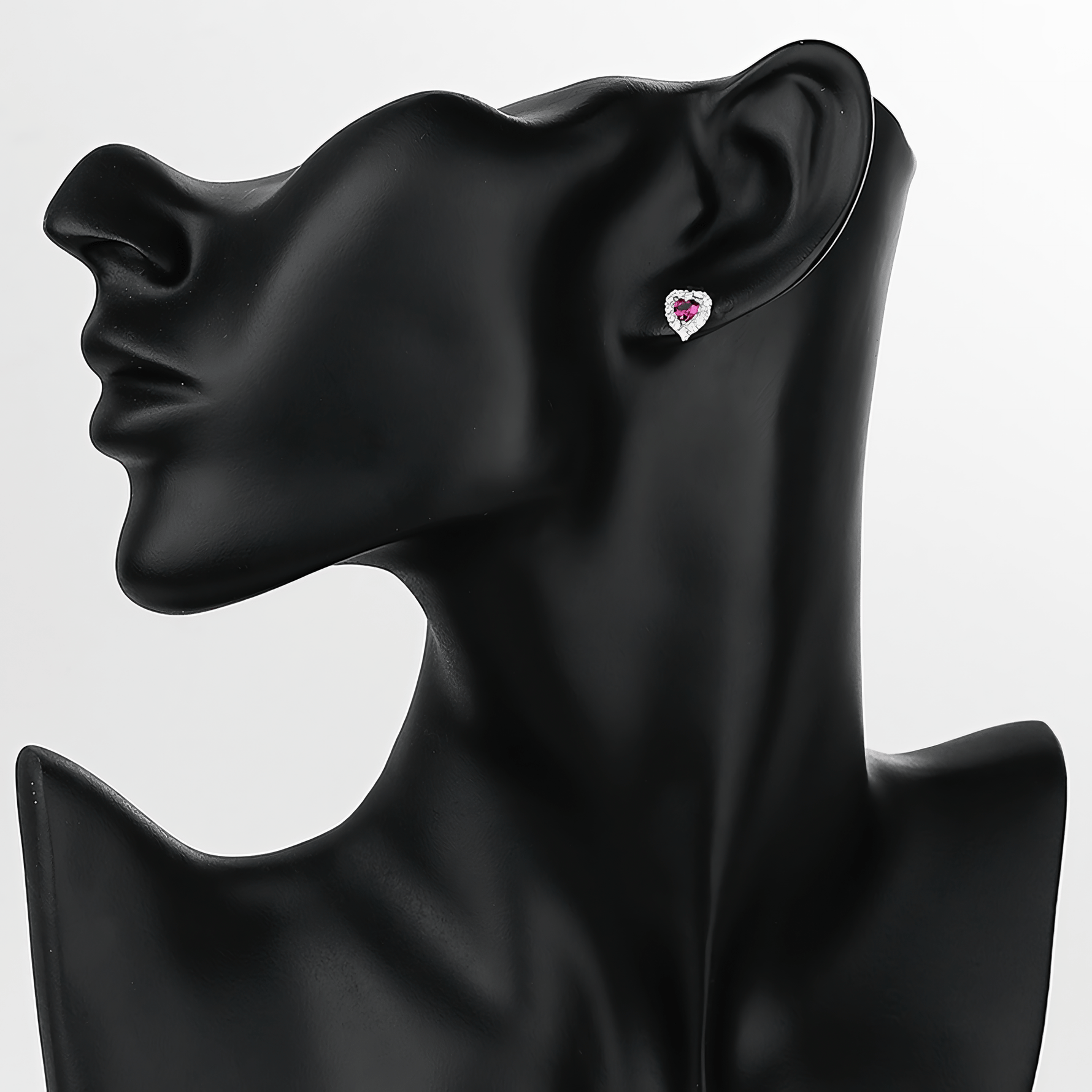 heart - shaped stud earrings - NAFALUXE