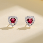 heart - shaped stud earrings - NAFALUXE