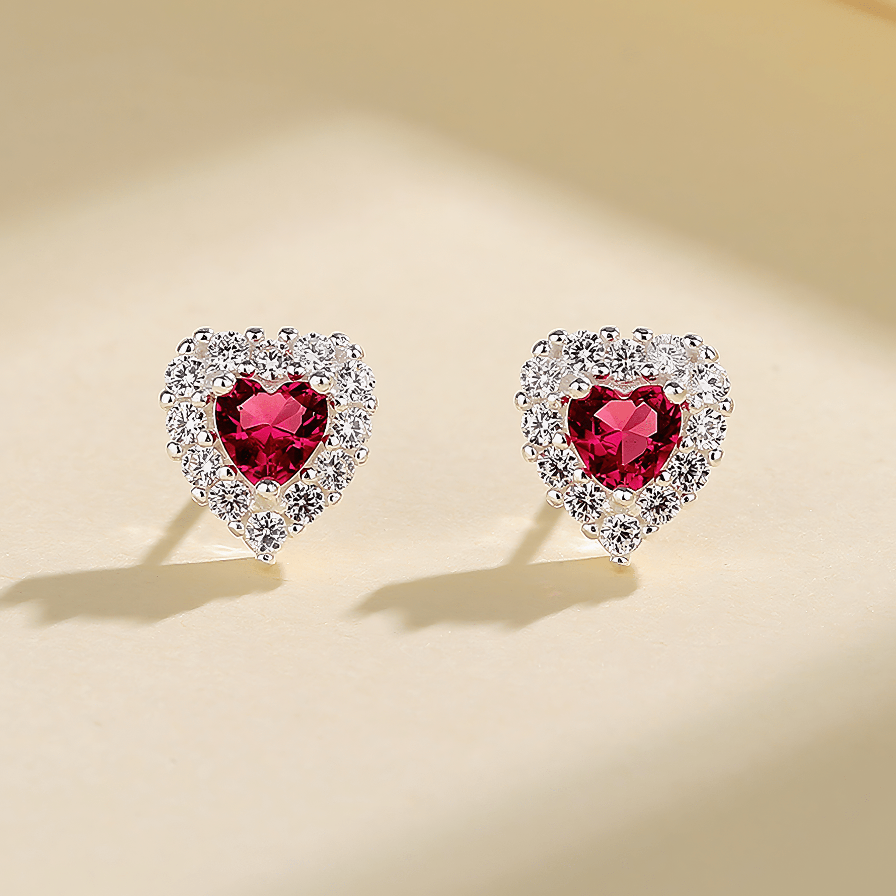 heart - shaped stud earrings - NAFALUXE