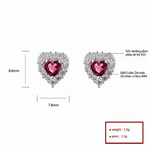 heart - shaped stud earrings - NAFALUXE
