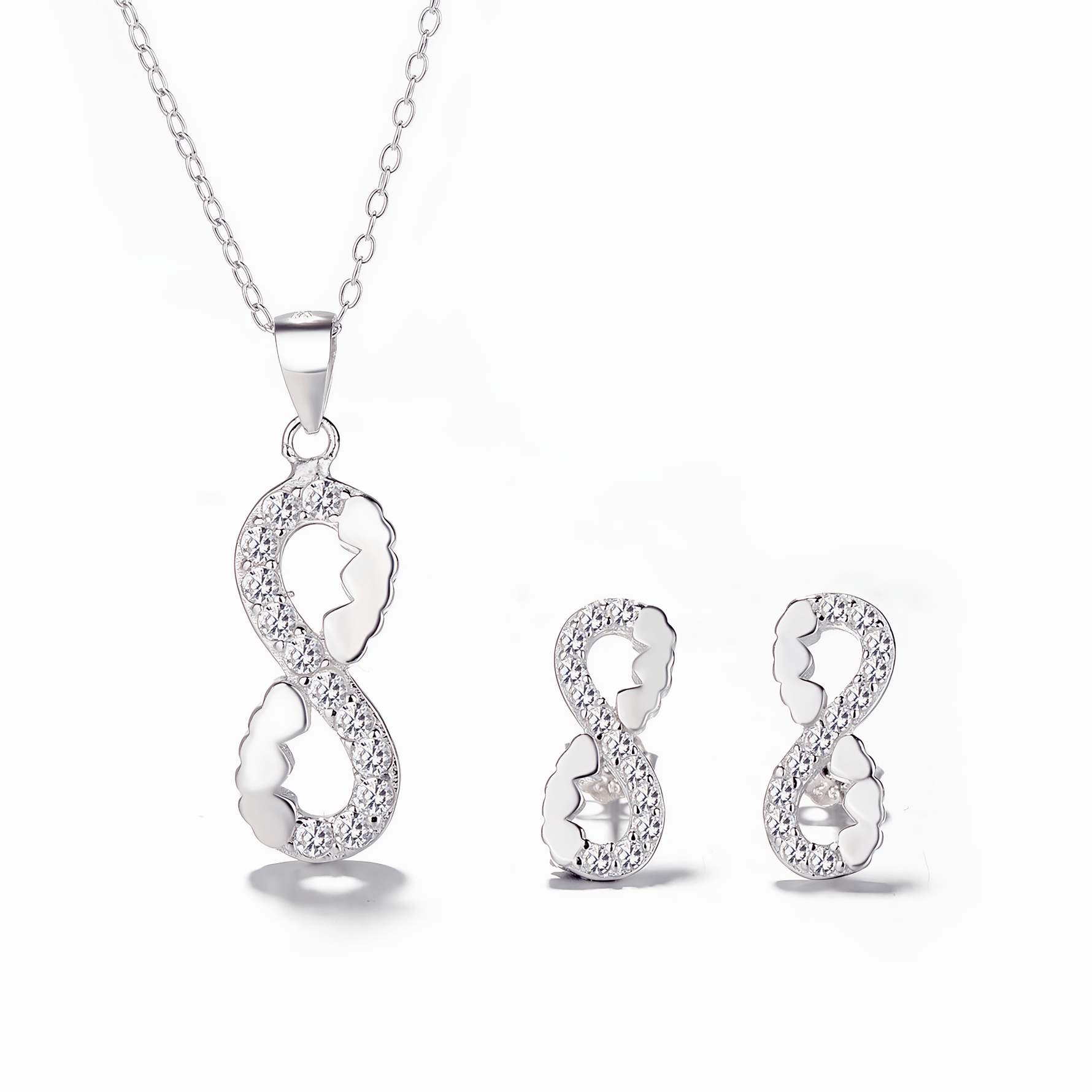 Infinity Dragon Jewelry Set – Necklace and Earrings with Sparkling Zirconia - NAFALUXE