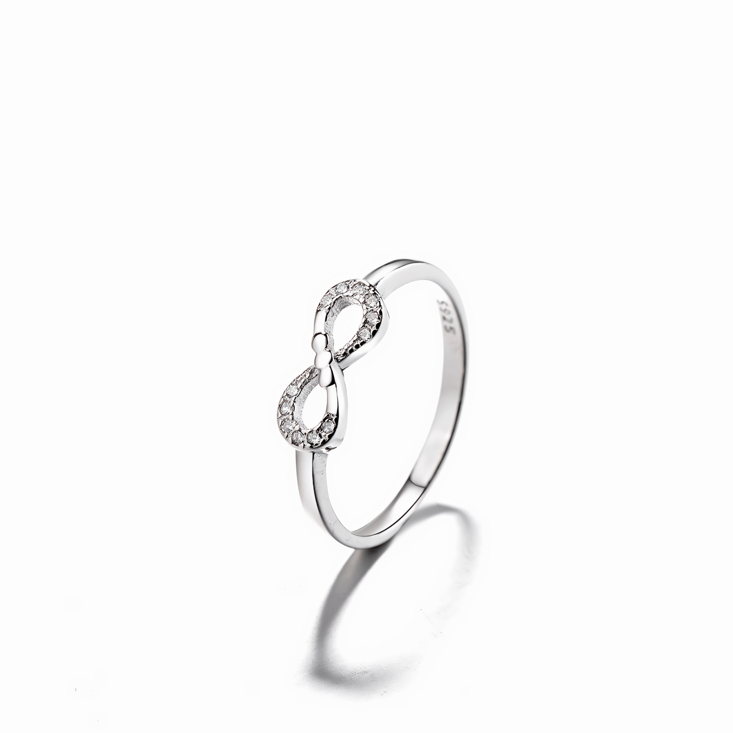 Infinity Sparkle Ring in Sterling Silver - NAFALUXE