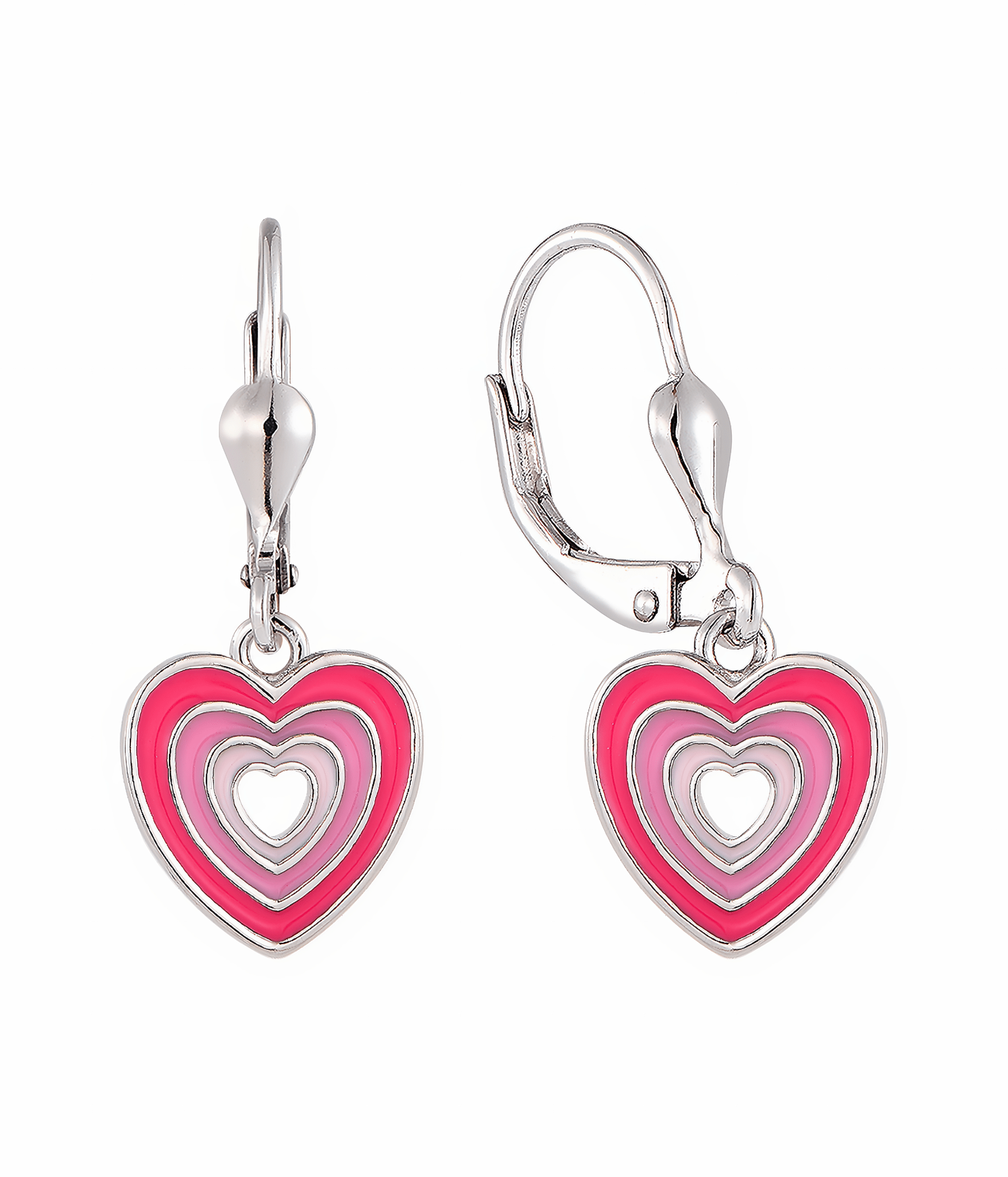 Layered Heart Drop Earrings - NAFALUXE