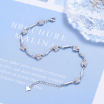 Leaf Cluster Bracelet with Sparkling Cubic Zirconia Sterling Silver 925 - NAFALUXE
