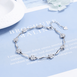 Leaf Cluster Bracelet with Sparkling Cubic Zirconia Sterling Silver 925 - NAFALUXE
